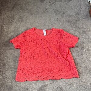 Alfred Dunner Coral Pink Top SIZE Lp